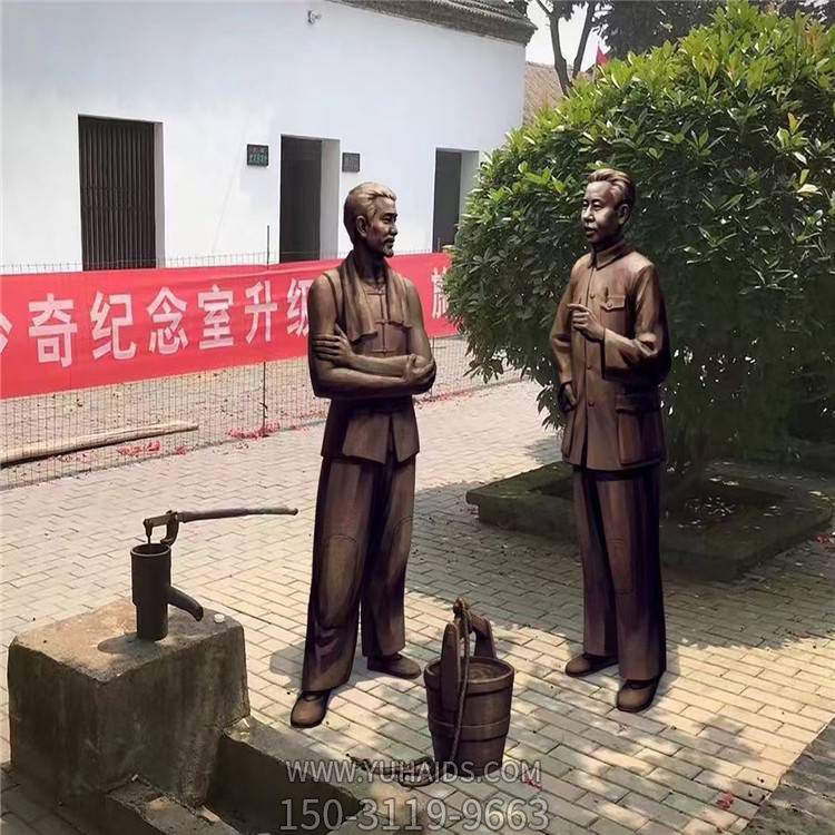 玻璃钢仿铜人像博鱼网页版 景区纪念馆美陈摆件