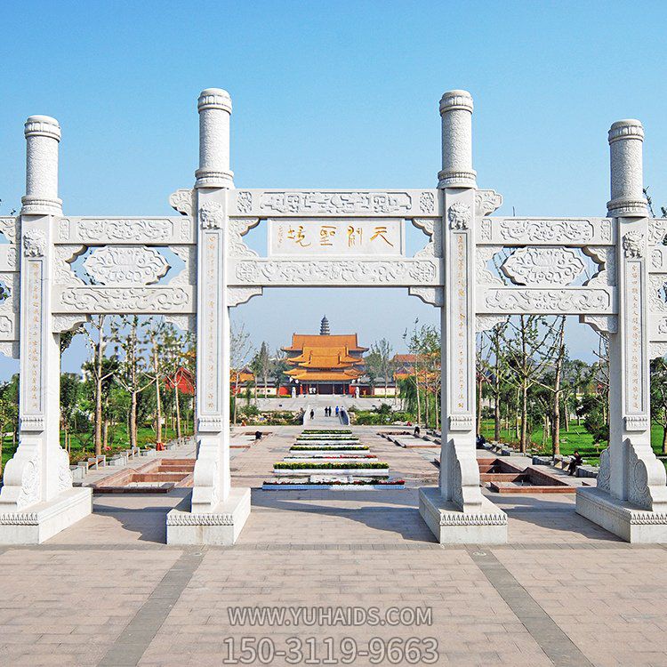 景区大型大理石石雕多门牌坊博鱼网页版