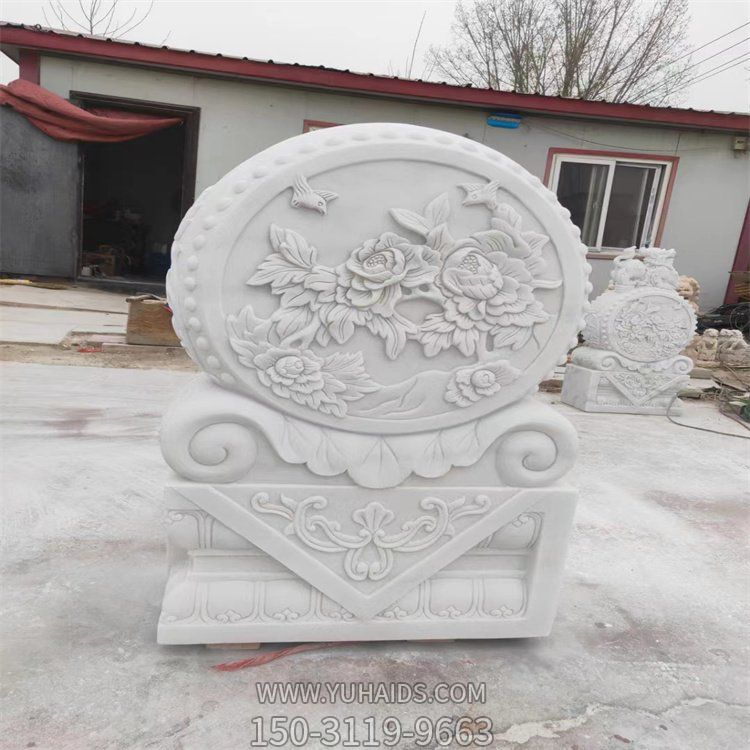 石雕汉白玉门墩抱鼓石小象 庭院门口摆设博鱼网页版