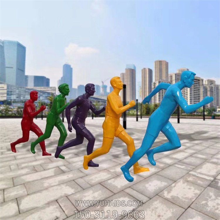 玻璃钢彩绘校园运动跑步的人物博鱼网页版