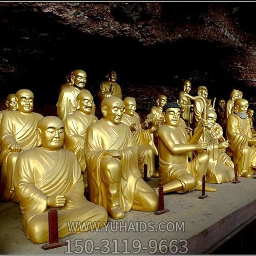 景区不锈钢喷金烤漆大型景观十八罗汉博鱼网页版
