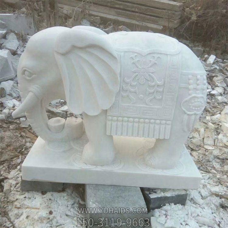 汉白玉门前摆放小象博鱼网页版 企业公司大门博鱼网页版