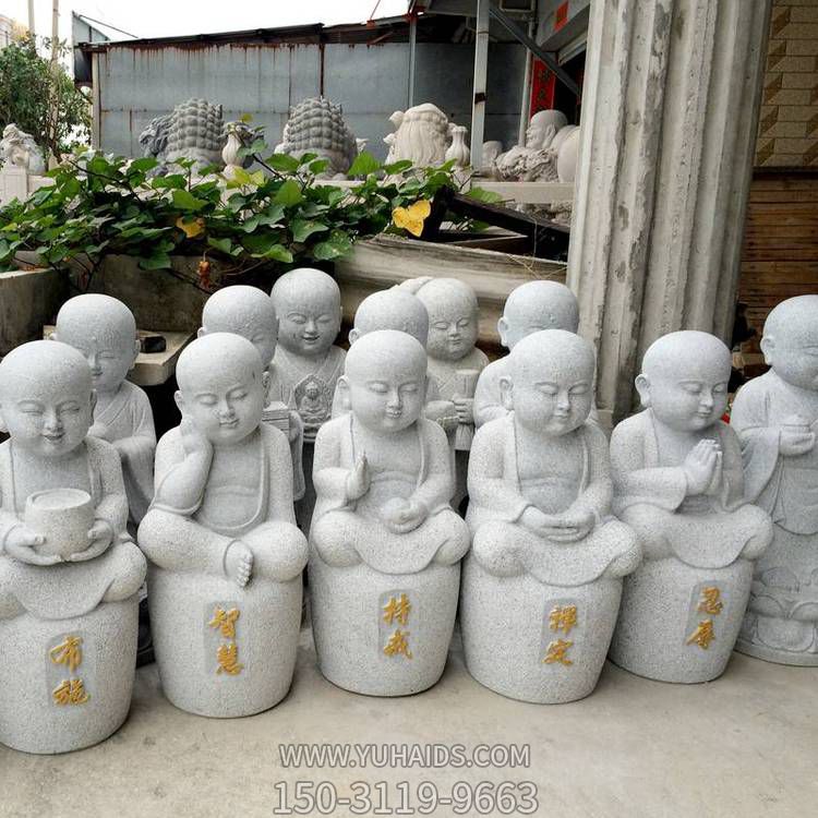 砂岩浮雕小沙弥禅坐佛像景区寺院博鱼网页版摆件