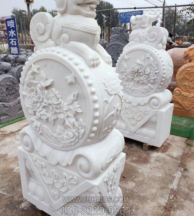石雕门墩抱鼓石一对家用门口别墅镇宅石墩摆件博鱼网页版