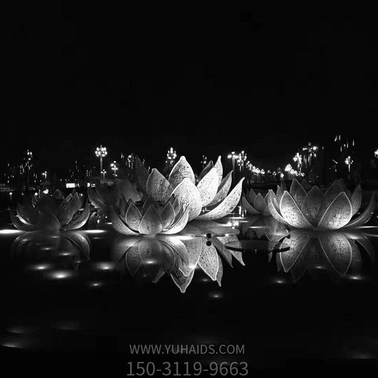 户外广场大型不锈钢镂空创意莲花博鱼网页版