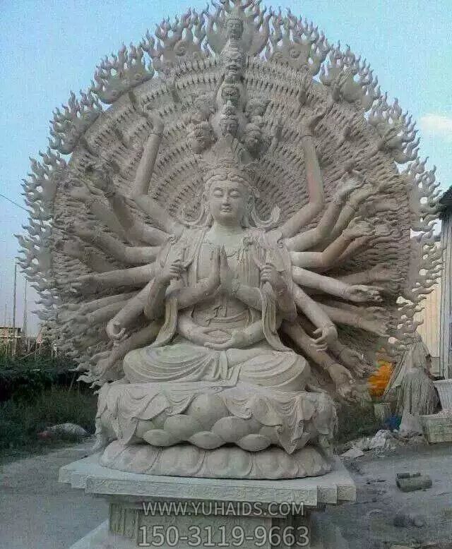 景区寺庙大型坐式石雕千手观音博鱼网页版