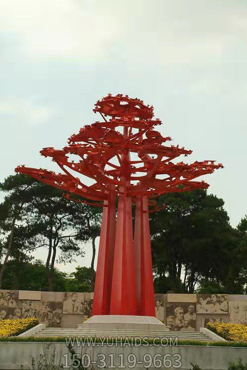 户外大型不锈钢喷漆 树博鱼网页版创意广场标识