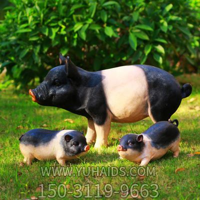 公园三只仿真玻璃钢猪博鱼网页版