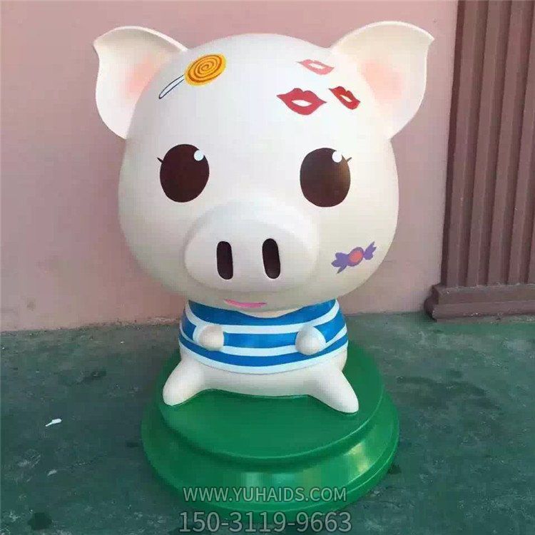 园林广场大型玻璃钢卡通猪博鱼网页版