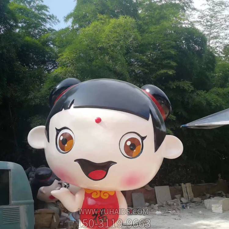 商场摆放大型玻璃钢卡通福娃小品雕像博鱼网页版