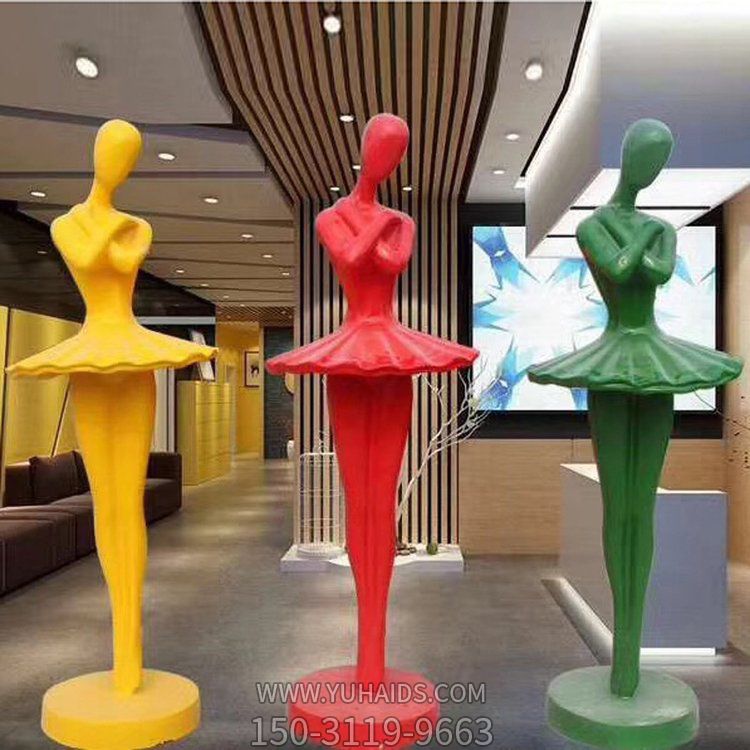 商场橱窗创意玻璃钢彩绘抽象跳舞的人物景观博鱼网页版