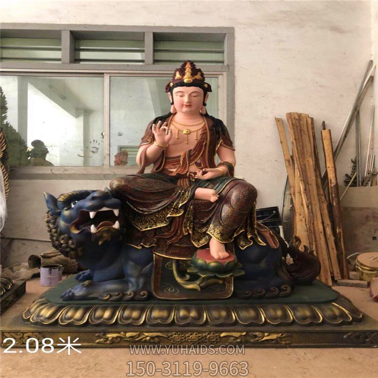 玻璃钢彩绘庙宇菩萨佛像文殊普贤博鱼网页版