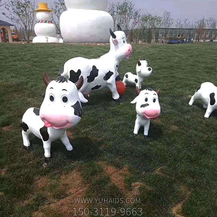 玻璃钢卡通户外园林景观小奶牛博鱼网页版