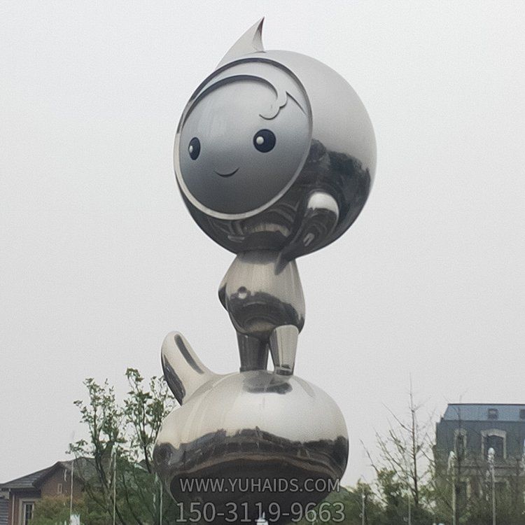 广场不锈钢镜面大型创意卡通公仔摆件博鱼网页版
