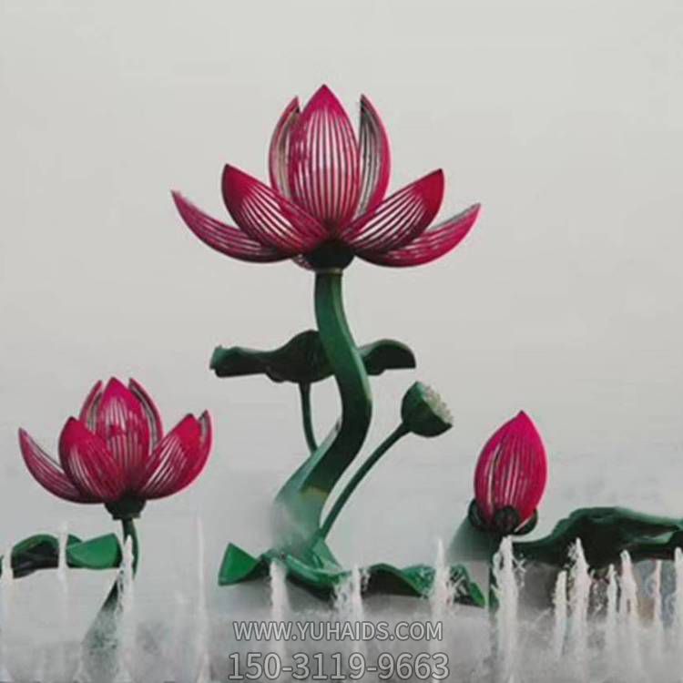 广场不锈钢花朵造型水景观博鱼网页版