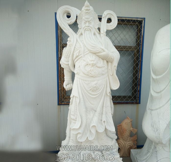 汉白玉石雕佛像庭院寺庙供奉关公博鱼网页版