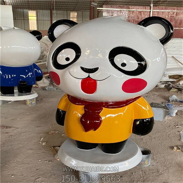 户外游乐场摆放玻璃钢卡通熊猫公仔博鱼网页版