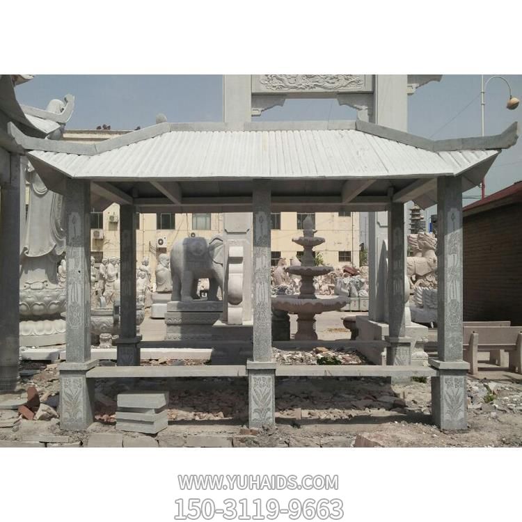 园林广场大型大理石石雕凉亭<a href=