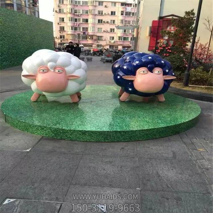 园林户外玻璃钢卡通小羊博鱼网页版