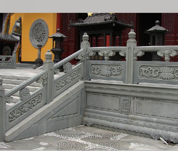 寺院景观基底仿古青石雕刻花纹栏杆博鱼网页版