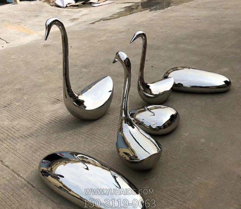 不锈钢镜面抽象艺术户外别墅装饰摆件博鱼网页版