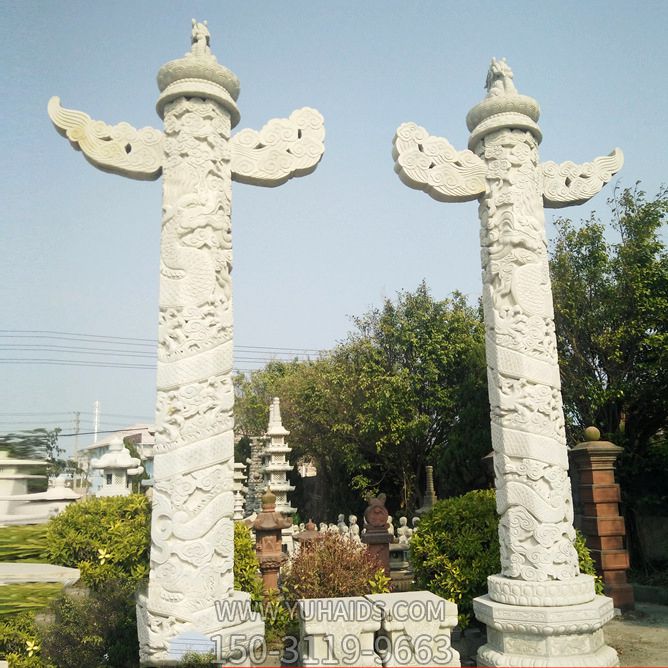城市广场摆放汉白玉华表石博鱼网页版