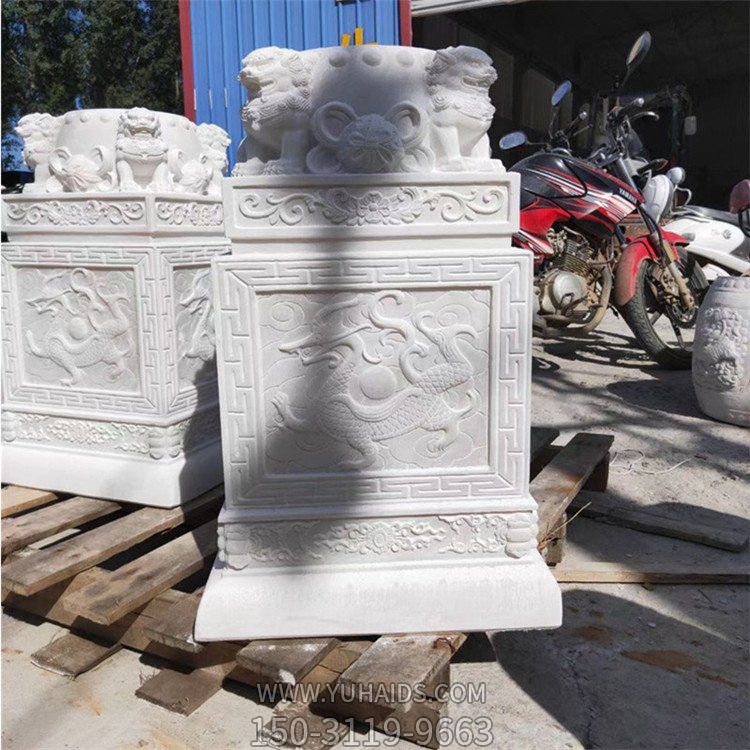 仿古汉白玉石雕柱墩家用古建柱顶风水基石博鱼网页版