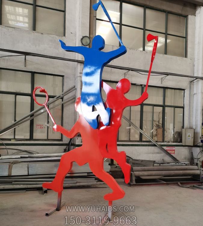 不锈钢抽象剪影远动景观打球的人物博鱼网页版