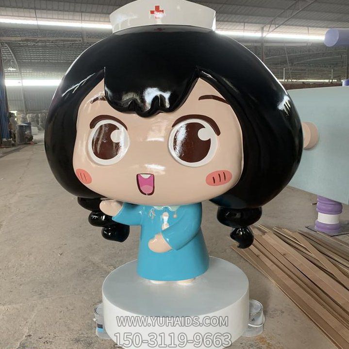 抗疫情精神的玻璃钢致敬医护人员卡通人物博鱼网页版