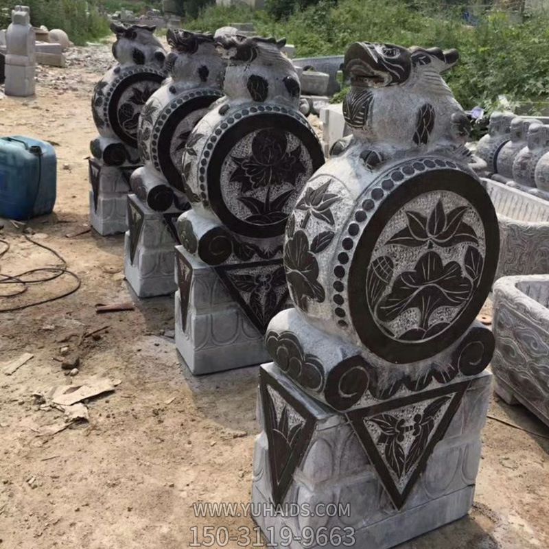 大理石仿青古代无雕刻门墩摆件博鱼网页版