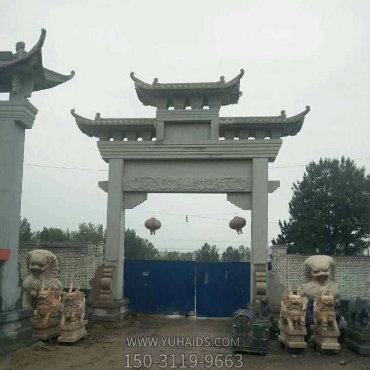 村口大型大理石石雕牌坊博鱼网页版