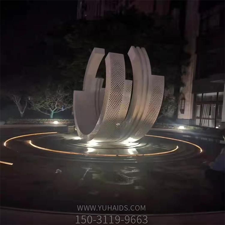 不锈钢半圆喷水喷泉博鱼网页版 售楼小区装饰摆件