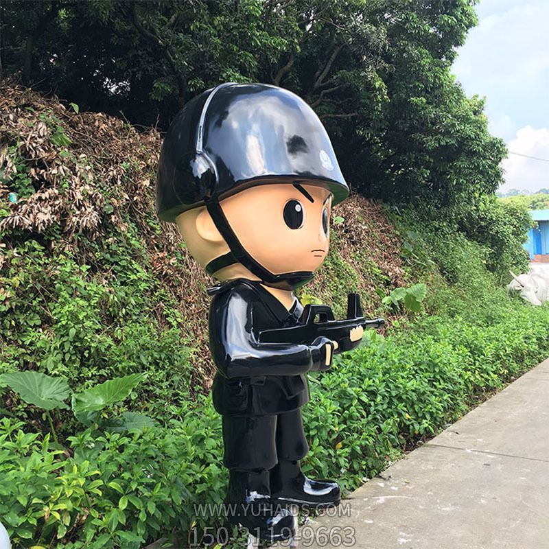 玻璃钢卡通户外执勤的警察博鱼网页版