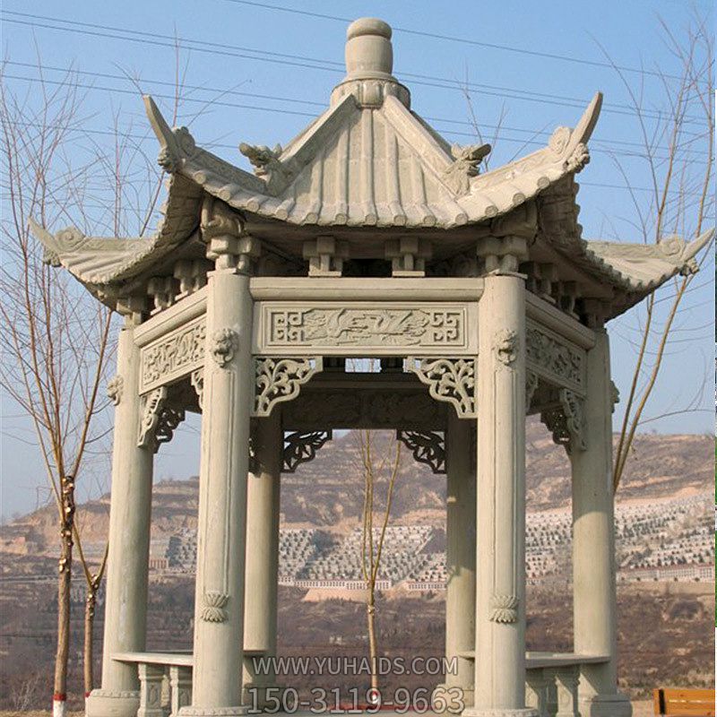 青石雕刻窗花仿古建筑园林休息凉亭座椅博鱼网页版