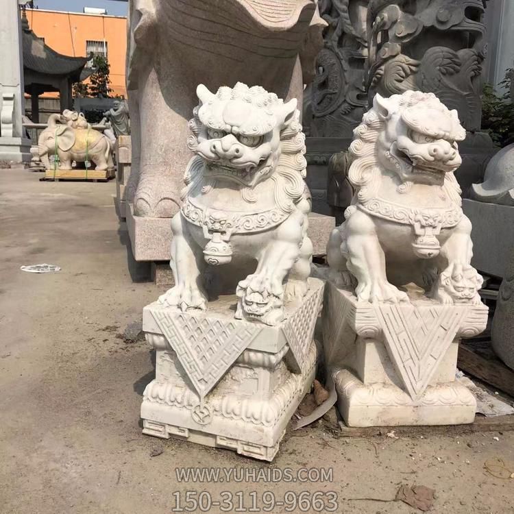 大理石汉白玉浮雕狮子庭院别墅看门镇宅摆件博鱼网页版