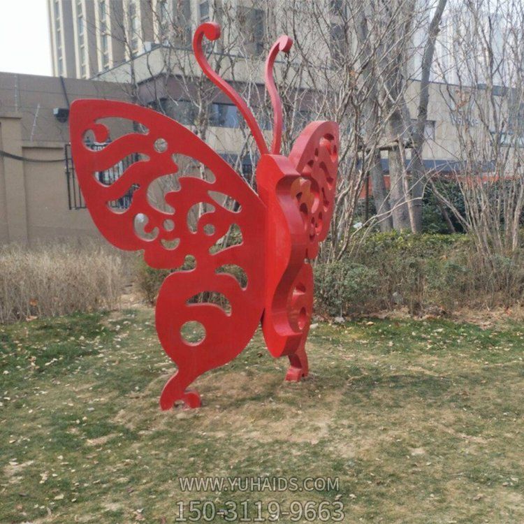不锈钢蝴蝶博鱼网页版 镂空动物摆件大型城市广场景观小品