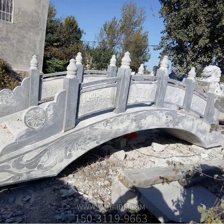 青石雕刻花纹仿古庭院造景小石拱桥园林摆件博鱼网页版