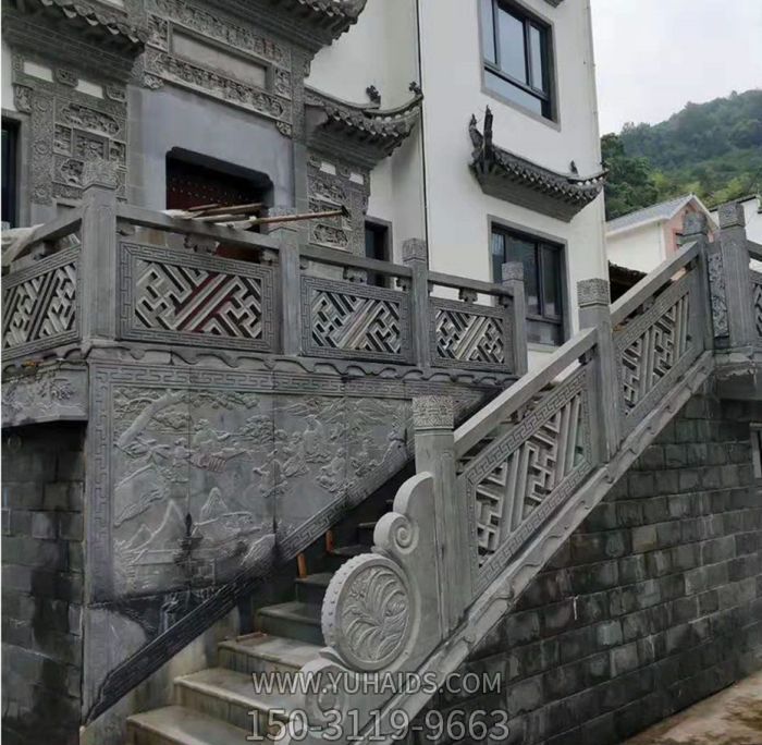 中式园林楼梯台阶青石扶手栏杆博鱼网页版