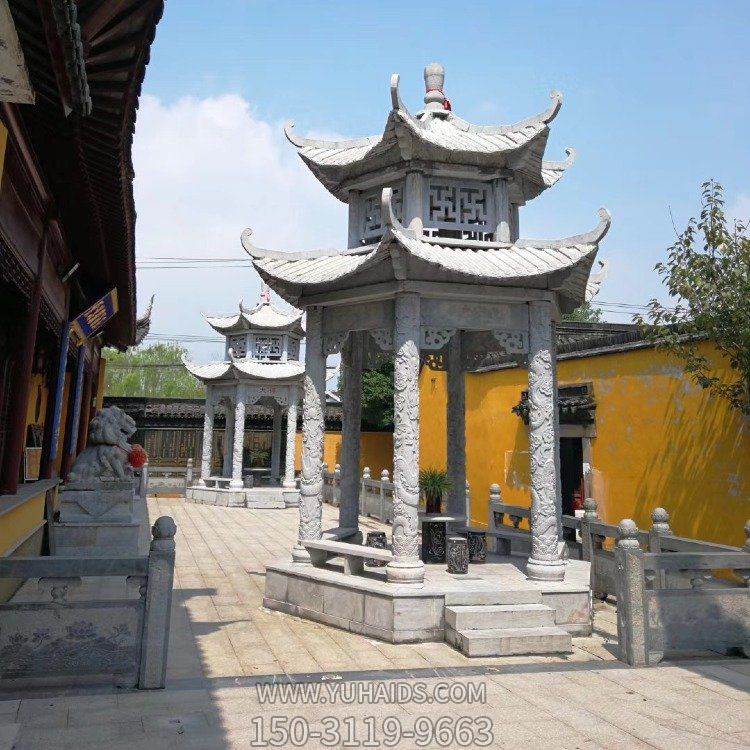 寺院摆放仿古建筑青石雕刻二层中式凉亭博鱼网页版