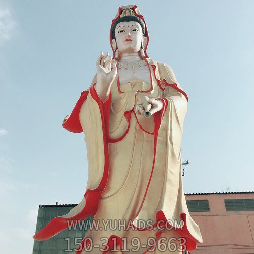 寺庙玻璃钢彩绘漆金户外大型观音博鱼网页版