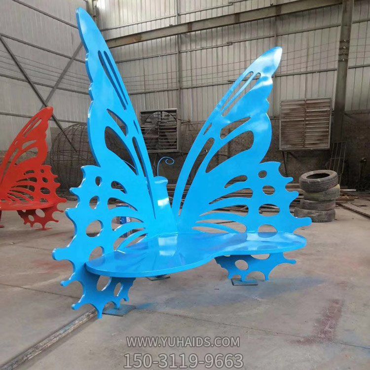 不锈钢蝴蝶博鱼网页版摆件 彩绘园林广场动物