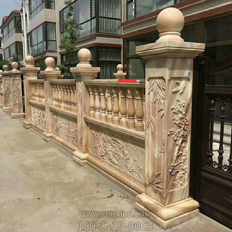 别墅装饰晚霞红浮雕防护围墙栏板博鱼网页版