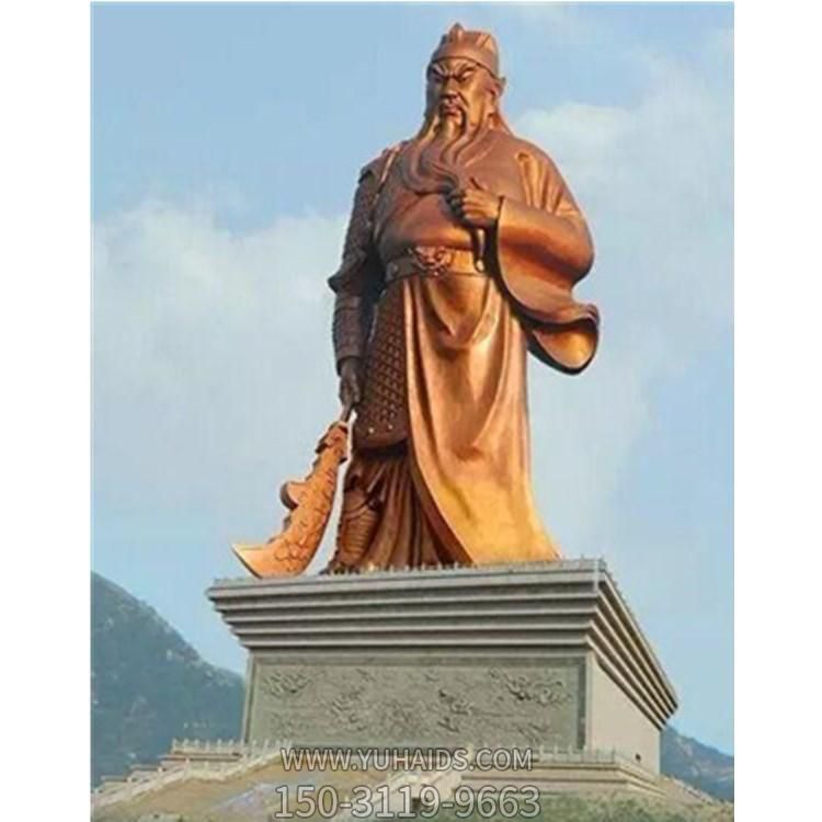 景区户外大型黄铜铸造武财神关公站立雕像博鱼网页版