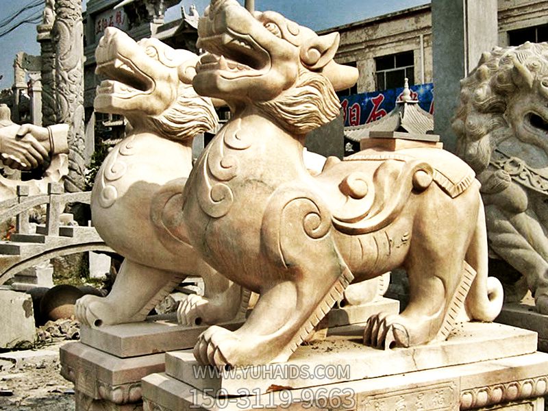 庭院寺庙大理石石雕神兽貔貅博鱼网页版