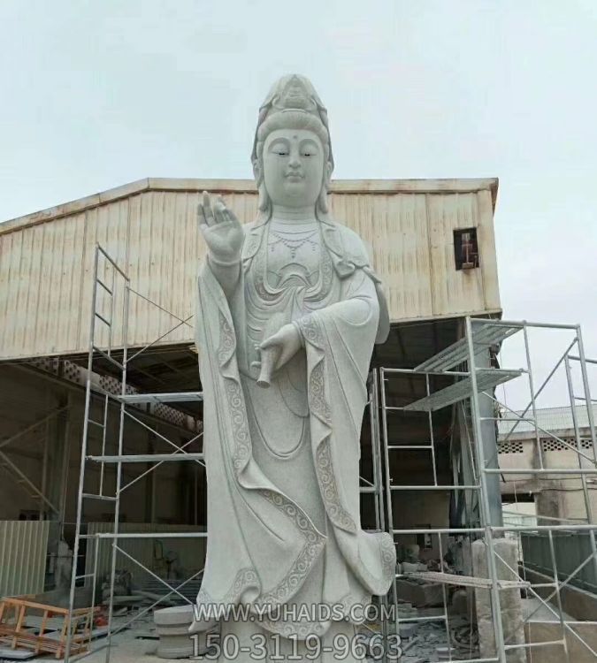 寺院摆放大理石浮雕滴水观音佛像<a href=