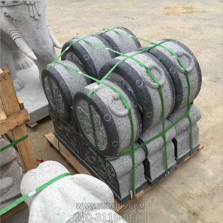 花岗岩雕刻花开富贵庭院门口两侧摆放抱鼓石博鱼网页版