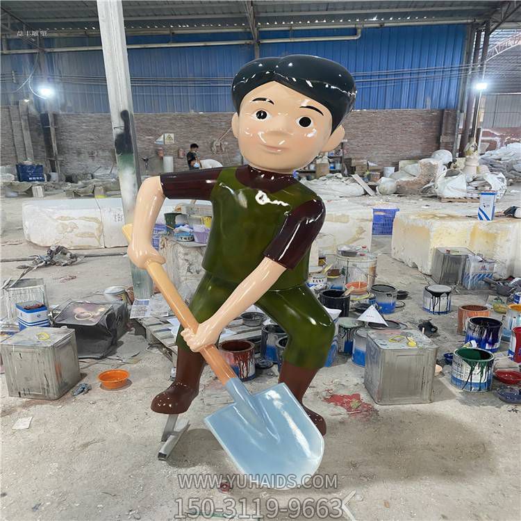 玻璃钢公园劳动男孩卡通人物博鱼网页版造型
