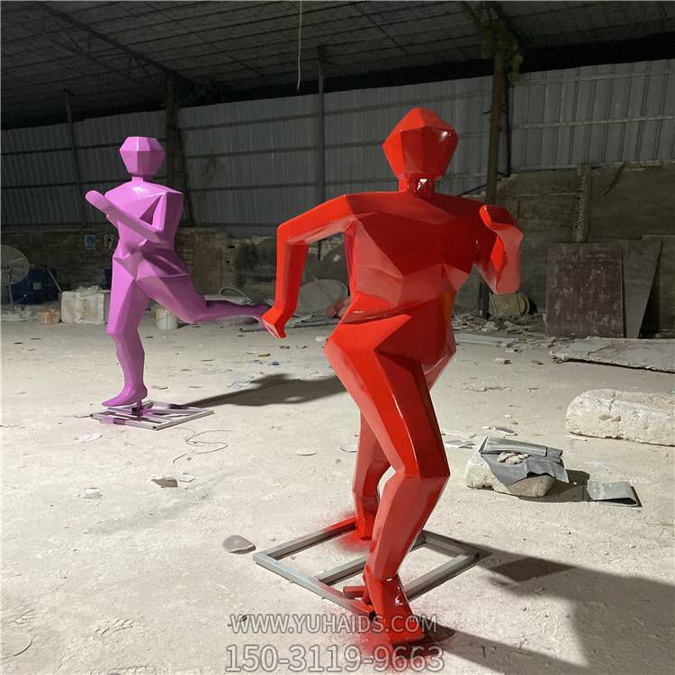 校园运动场玻璃钢彩绘奔跑人物博鱼网页版