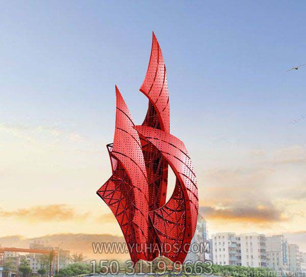 船帆博鱼网页版-城市花园广场喷漆镂空不锈钢帆船博鱼网页版