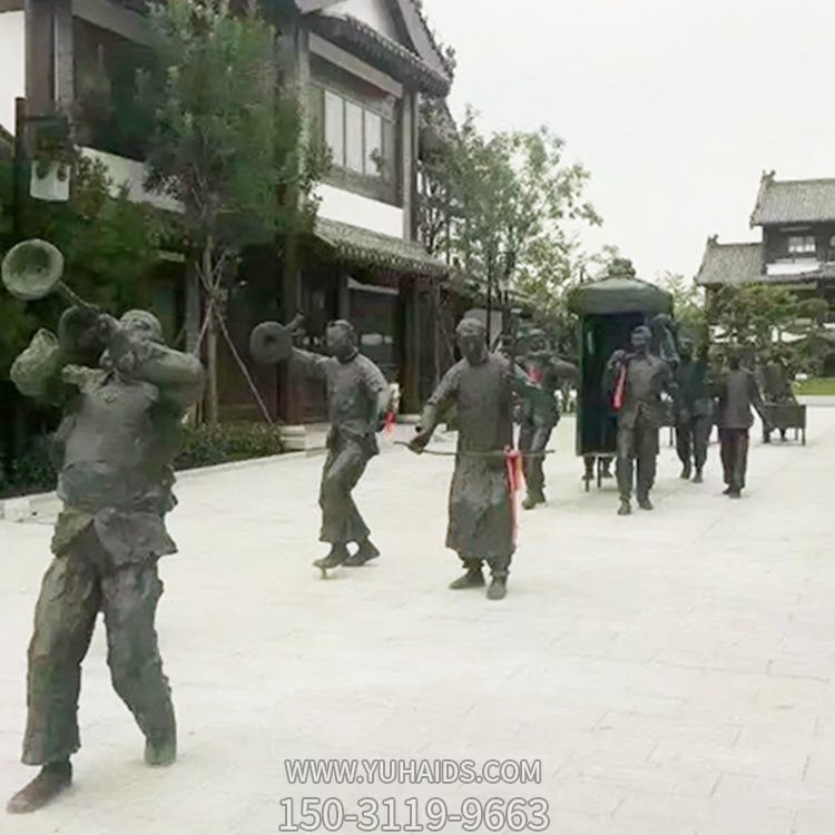 景点古镇街道装饰玻璃钢仿铜民俗古人接亲小品雕俗博鱼网页版